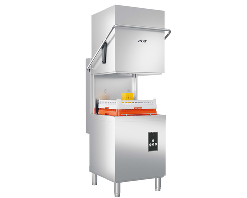 Zmywarka kapturowa, sterowana cyfrowo, z dozownikiem płynu nabłyszczającego, z pompą spustową, 11,25 kW, 630x750x1482 mm | ASBER, GMX-H500 B