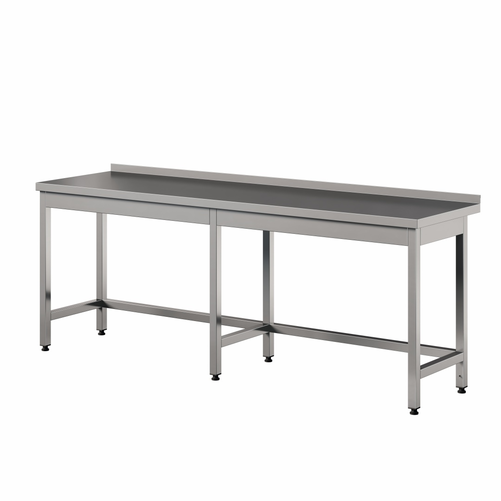 Stół przyścienny wzmocniony ze stali nierdzewnej, 2300x700x850 mm | EDENOX, 304 Line
