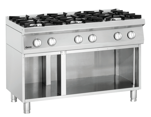 Kuchnia gazowa 6-palnikowa, wolnostojąca, 44,1 kW, 1200x700x850 mm | BARTSCHER, 70060