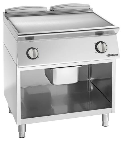 Płyta grillowa elektryczna, ze stali nierdzewnej, gładka, wolnostojąca, 16 kW, 400 V, 800x900x900 mm | BARTSCHER, Seria 900