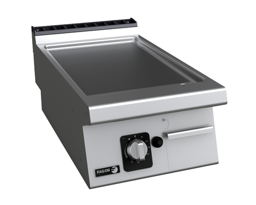 Płyta grillowa gazowa (G30 - propan-butan), ze stali nierdzewnej, gładka, nastawna, 7,5 kW, 400x730x290 mm | FAGOR, FT-G705 L