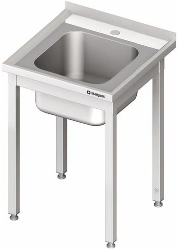 Stół ze zlewem jednokomorowym bez półki 600x700x850 mm | STALGAST, 980627060