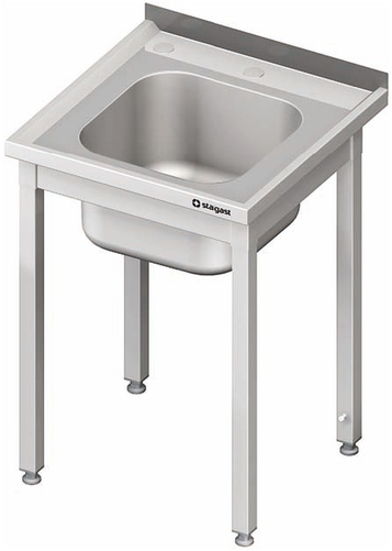 Stół ze zlewem jednokomorowym i otworem pod rozdrabniacz 700x700x850 mm | STALGAST, 980637070