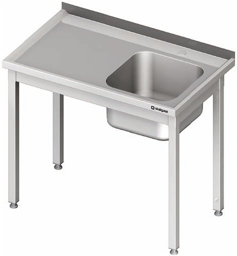 Stół ze zlewem jednokomorowym z prawej strony bez półki 700x600x850 mm | STALGAST, 980646070
