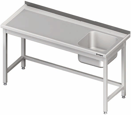 Stół ze zlewem jednokomorowym z prawej strony bez półki 1700x600x850 mm | STALGAST, 980656170