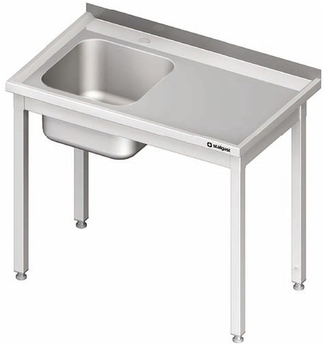 Stół ze zlewem jednokomorowym z lewej strony bez półki 1300x700x850 mm | STALGAST, 980667130