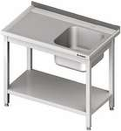 Stół ze zlewem jednokomorowym z prawej strony z półką 1900x600x850 mm | STALGAST, 980696190