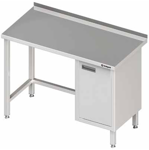 Stół przyścienny z szafką z drzwiami skrzydłowymi po prawej stronie 800x600x850 mm | STALGAST, 980496080