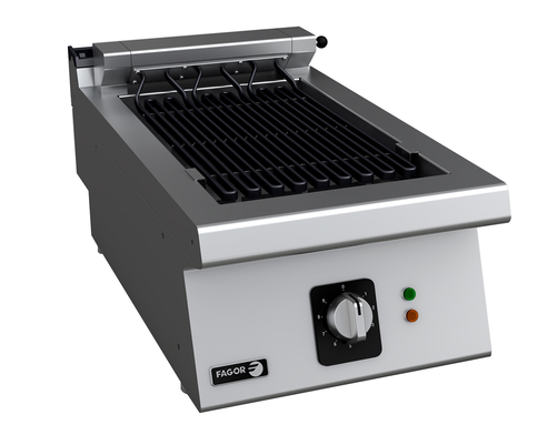 Grill elektryczny z rusztem ze stali nierdzewnej, nastawny, 4,08 kW, 400x730x290 mm | FAGOR, B-E705 I