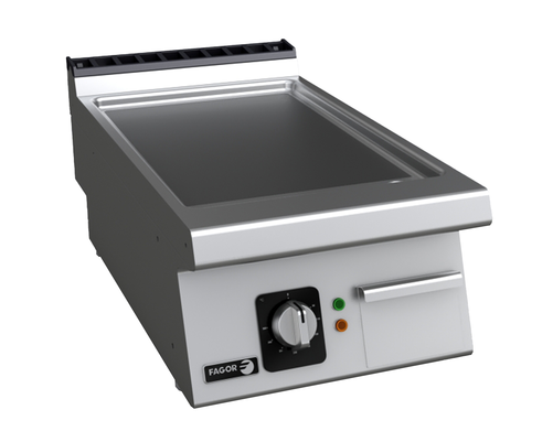 Płyta grillowa elektryczna, ze stali nierdzewnej, gładka chromowana, nastawna, 5 kW, 400x730x290 mm | FAGOR, FT-E705 C L