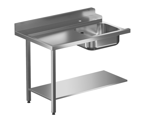Stół lewy ze zlewem i rantem do zmywarki kapturowej 700x740x850 mm | FAGOR, WHTWB-70 L