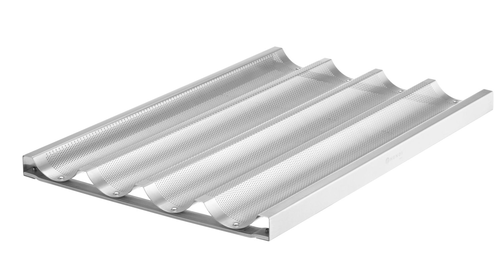 Blacha do bagietek perforowana z aluminium 600x400 mm, na 4 bagietki | HENDI, 808887