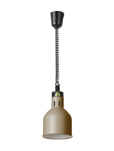Lampa do podgrzewania potraw wisząca cylindryczna, 0,375 kW, ⌀175x250 mm, beżowa | HENDI, 273784