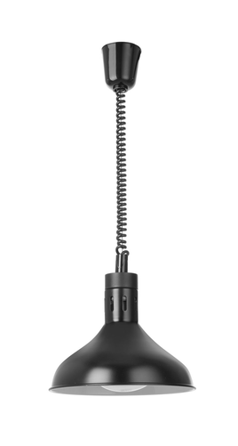 Lampa do podgrzewania potraw wisząca w kształcie dzwonu, 0,25 kW, ⌀295x207 mm, czarna | HENDI, 273678