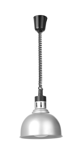 Lampa do podgrzewania potraw wisząca w kształcie kopuły, 0,25 kW, ⌀250x207 mm, srebrna | HENDI, 273609