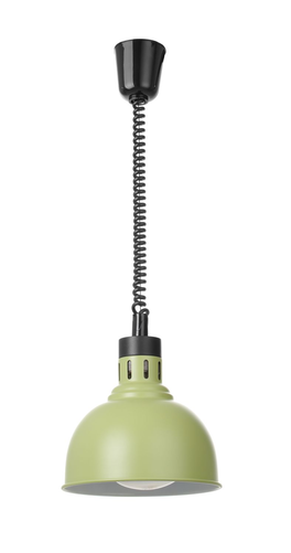 Lampa do podgrzewania potraw wisząca w kształcie kopuły, 0,25 kW, ⌀250x207 mm, zielona | HENDI, 273630