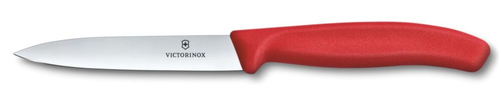 Nóż do jarzyn gładki, ostrze 100 mm, czerwony | VICTORINOX, 6.7701.C1