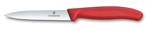 Nóż do jarzyn ząbkowany, ostrze 100 mm, czerwony | VICTORINOX, 6.7731.C1