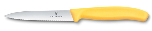 Nóż do jarzyn ząbkowany, ostrze 100 mm, żółty | VICTORINOX, 6.7738.C1