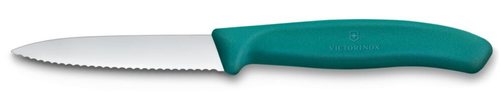 Nóż do jarzyn ząbkowany, ostrze 80 mm, zielony | VICTORINOX, 6.7634.C1