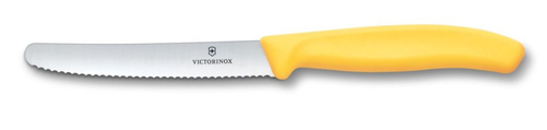 Nóż do pomidorów ząbkowany, ostrze 110 mm, żółty | VICTORINOX, 6.7838.C1