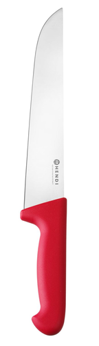 Nóż rzeźniczy HACCP, ostrze 250 mm, czerwony | HENDI, Profi Line