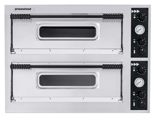 Piec do pizzy dwukomorowy wąski, 6x pizza 320 mm, 12 kW, 1305x600x745 mm | PRISMAFOOD, 1F010198