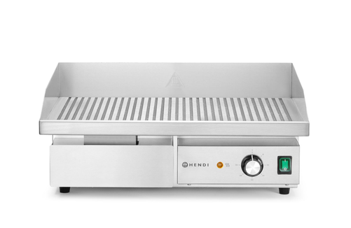 Płyta grillowa elektryczna ryflowana, 3 kW, 550x430x240 mm | HENDI, Budget Line