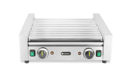 Podgrzewacz rolkowy do parówek dwustrefowy, 11 rolek, 0,98 kW, 566x527x192 mm | HENDI, 268827
