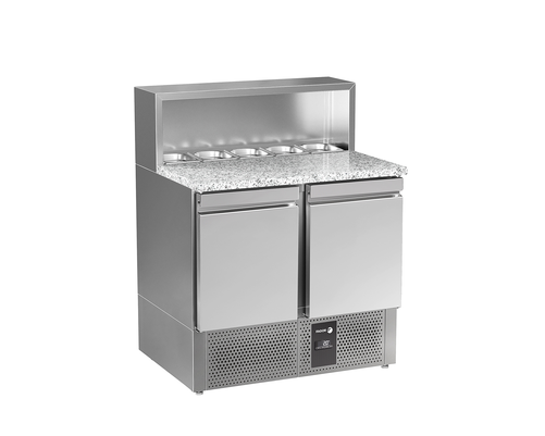 Stół sałatkowy 2-drzwiowy z blatem granitowym, 5x GN 1/6, 155 l, 0,245 kW, 894x700x1000 mm | FAGOR, RPS-2GS
