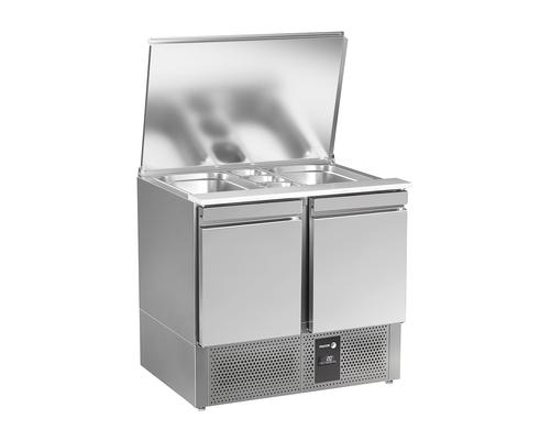 Stół sałatkowy 2-drzwiowy z blatem polietylenowym, 155 l, 0,245 kW, 894x700x861 mm | FAGOR, RPS-2GP