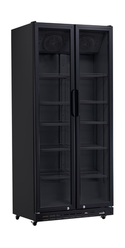 Szafa chłodnicza barowa dwudrzwiowa przeszklona, 437 l, 0,51 kW, czarna | ARKTIC, 241035