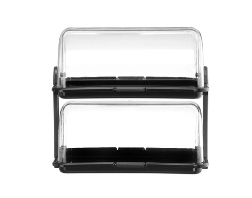 Witrynka roll-top podwójna, 380x260x355 mm, czarna | HENDI, 871614