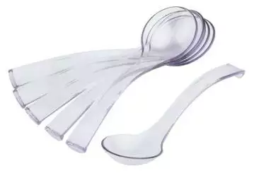 Łyżka serwingowa z tworzywa, zestaw 6 sztuk, biała | APS, 88627