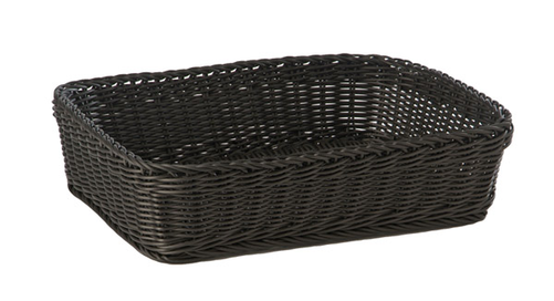 Koszyk prostokątny z polipropylenu 400x300x100 mm, czarny | APS, Profi Line