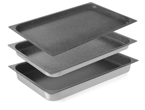 Blacha z powłoką nieprzywierającą GN 1/1 65 mm, aluminium | HENDI, 805534