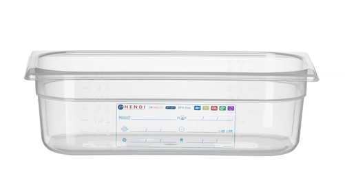 Pojemnik GN 1/3 100 mm, HACCP z polipropylenu | HENDI, 880272