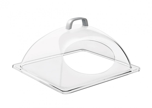 Pokrywa prostokątna z tworzywa sztucznego z otworem 330x280x170 mm, przeźroczysta | APS, 11022