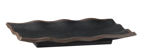 Półmisek prostokątny z melaminy 275x110x20 mm, czarny | APS, Marone
