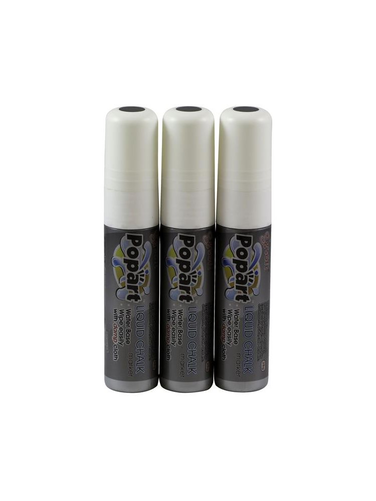 Markery białe do tablicy 3 sztuki, szeroka końcówka | HENDI, 664223