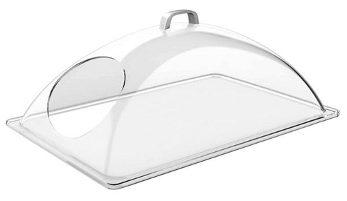 Pokrywa prostokątna z tworzywa sztucznego z otworem 540x330x200 mm, przeźroczysta | APS, 11028