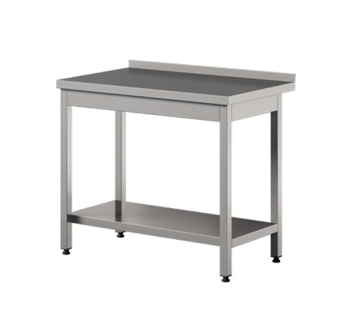 Stół przyścienny z półką ze stali nierdzewnej, 600x600x850 mm, ECO Line | EDENOX, WT-66 PL S
