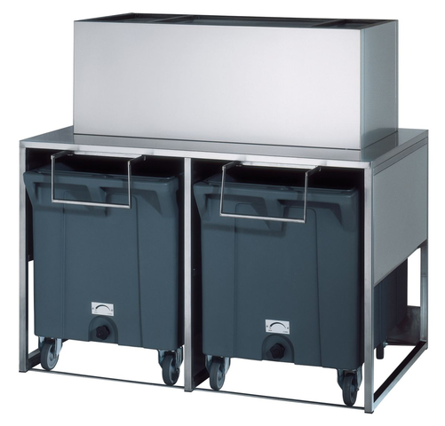 Zasobnik na lód ze stali nierdzewnej, 50+2x108 kg, 1560x1060x1484 mm | NTF, RB 280