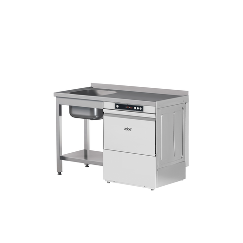 Stół przyścienny ze zlewem jednokomorowym i miejscem na zmywarkę ze stali nierdzewnej, 1700x700x850 mm, Eco Line | EDENOX, STWD-177/1 PL L