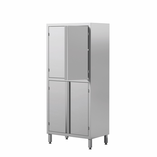 Szafa magazynowa ze stali nierdzewnej, drzwi skrzydłowe, 2 poziomy półek, 1000x700x2000 mm, ECO Line | EDENOX, SC4-107/20 2S HD