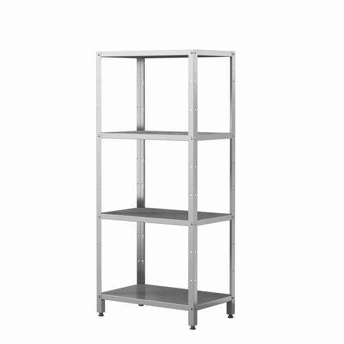 Regał skręcany z półkami pełnymi ze stali nierdzewnej, 600x600x1800 mm, ECO Line | EDENOX, SSDF-660