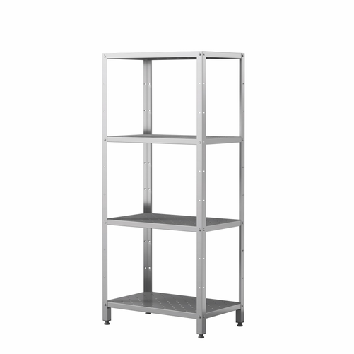 Regał skręcany z półkami perforowanymi ze stali nierdzewnej, 1000x500x1800 mm, ECO Line | EDENOX, SSDP-1050