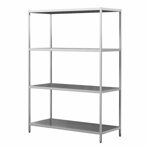 Regał spawany z półkami perforowanymi ze stali nierdzewnej, 1400x600x2000 mm, ECO Line | EDENOX, SSP-146/20