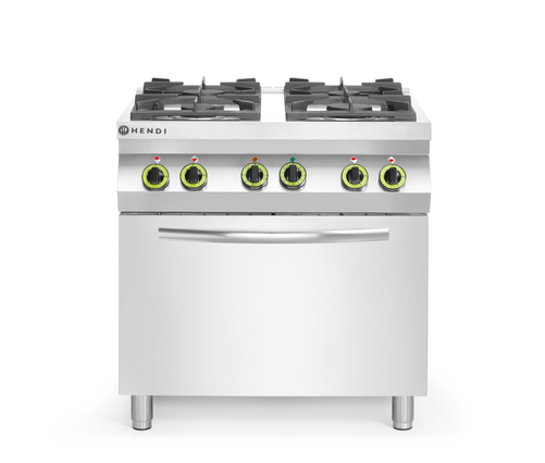 Kuchnia gazowa 4-palnikowa z konwekcyjnym piekarnikiem elektrycznym GN 1/1 | HENDI, Kitchen Line