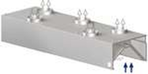 Okap przyścienny skrzyniowy indukcyjny 3200x900x450 mm | STALGAST, 9821209320